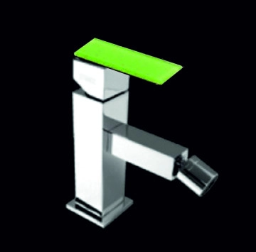 Смесител за биде Kromatic-Kuadrat хром/зелен